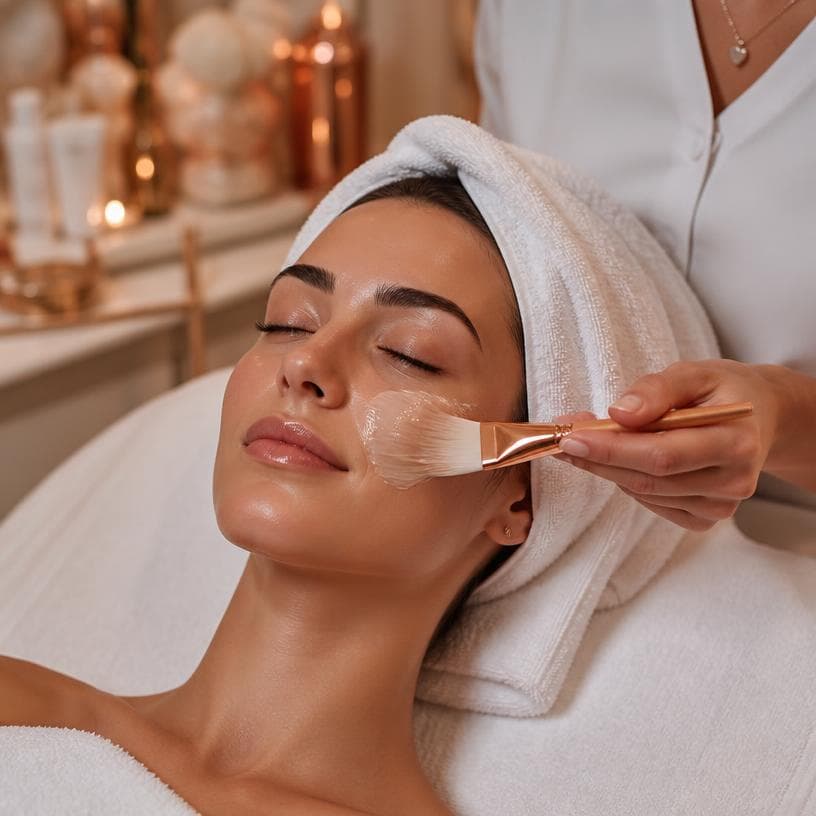 Tratamento facial relaxante em estúdio de estética