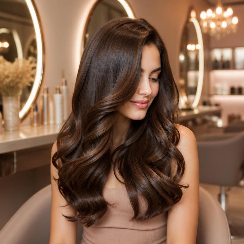 Cabelo brilhante e hidratado após tratamento